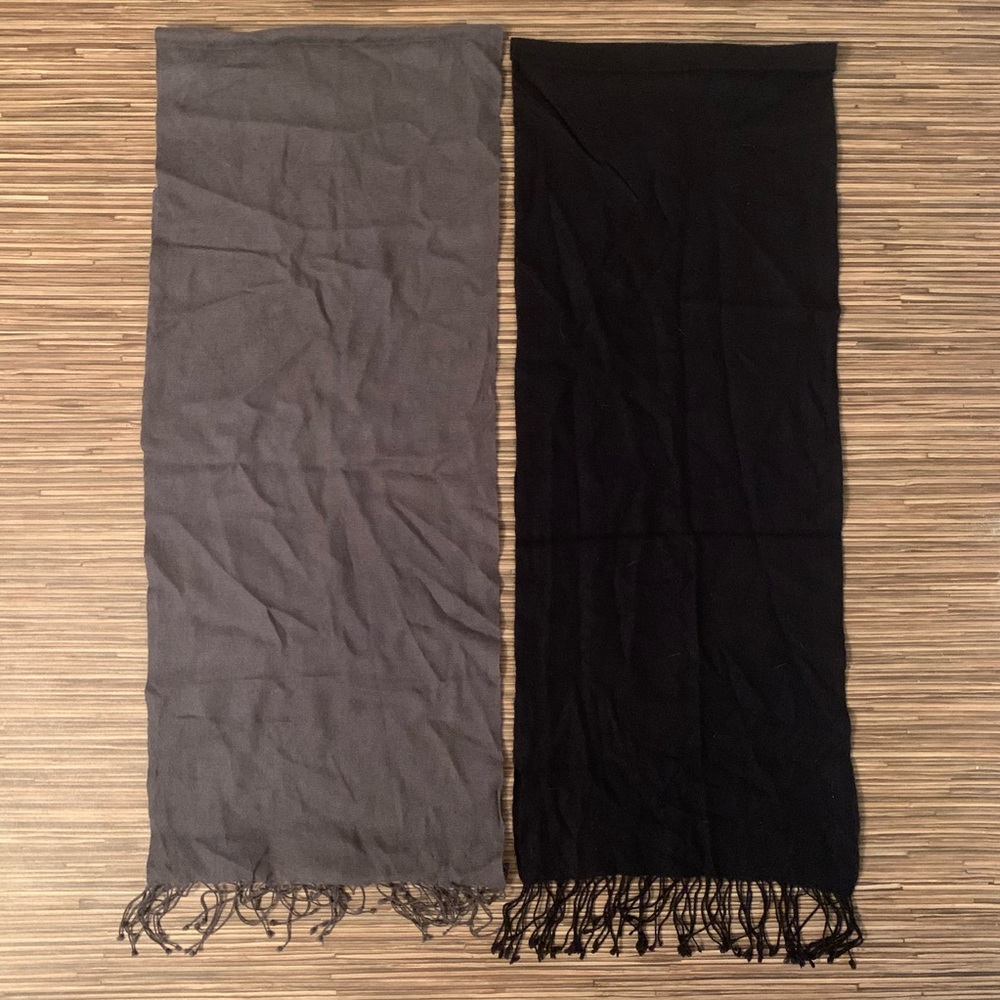 100% Pashmina Scarves Lot of 2 Handmade in Nepal